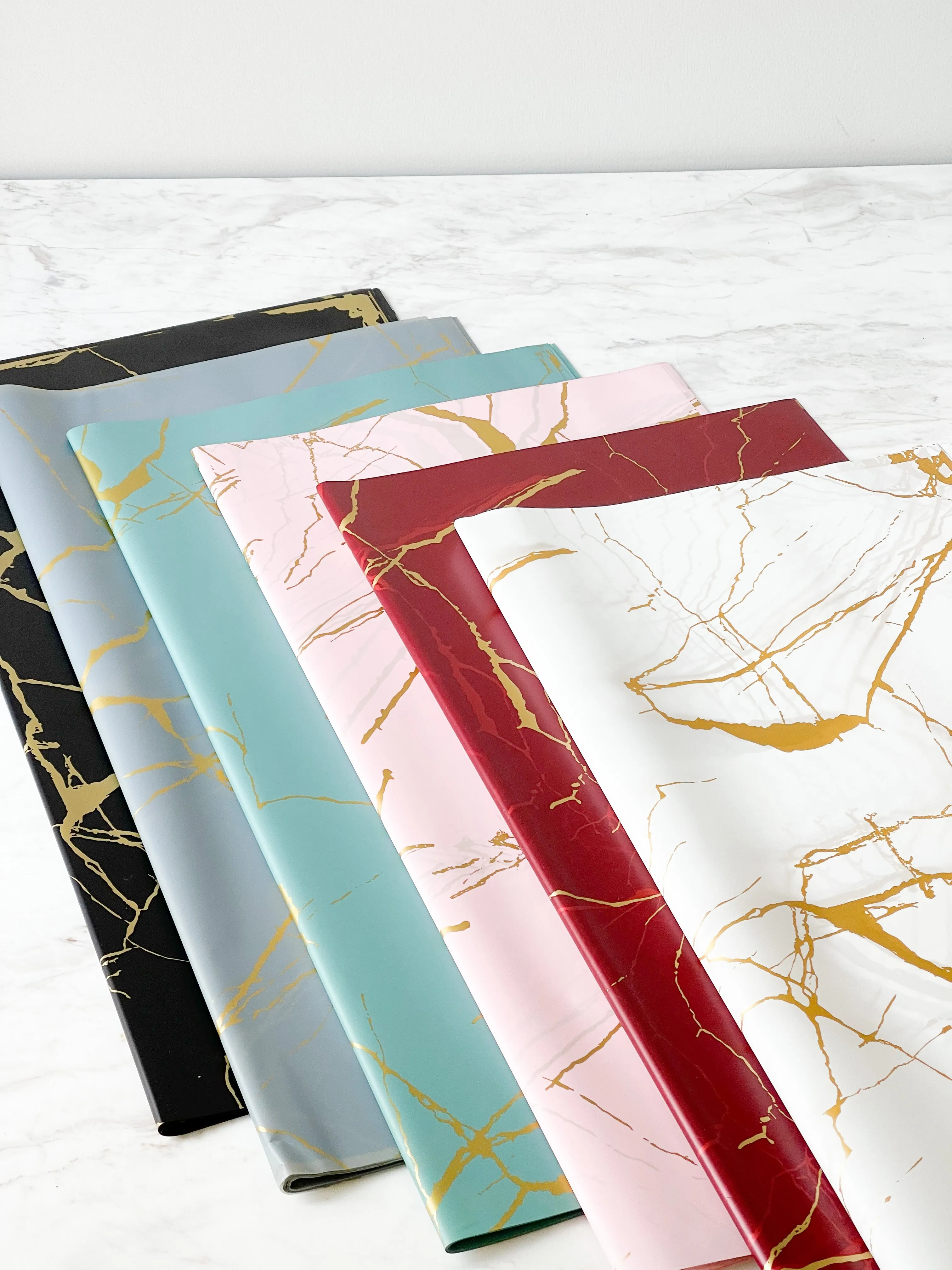 Matte finish Waterproof Marble wrapping paper(Transparent)