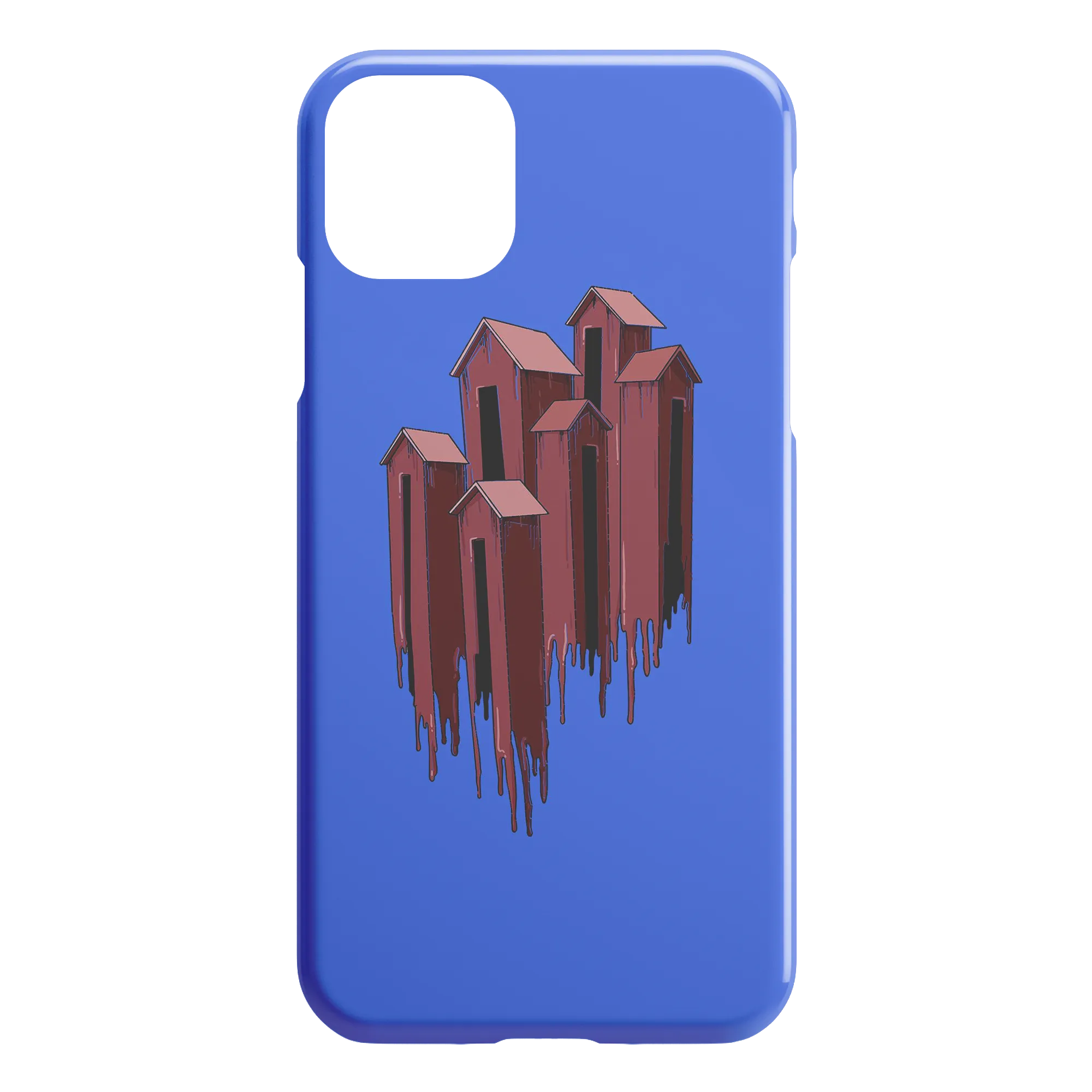 Melting Houses iPhone Case - Blue