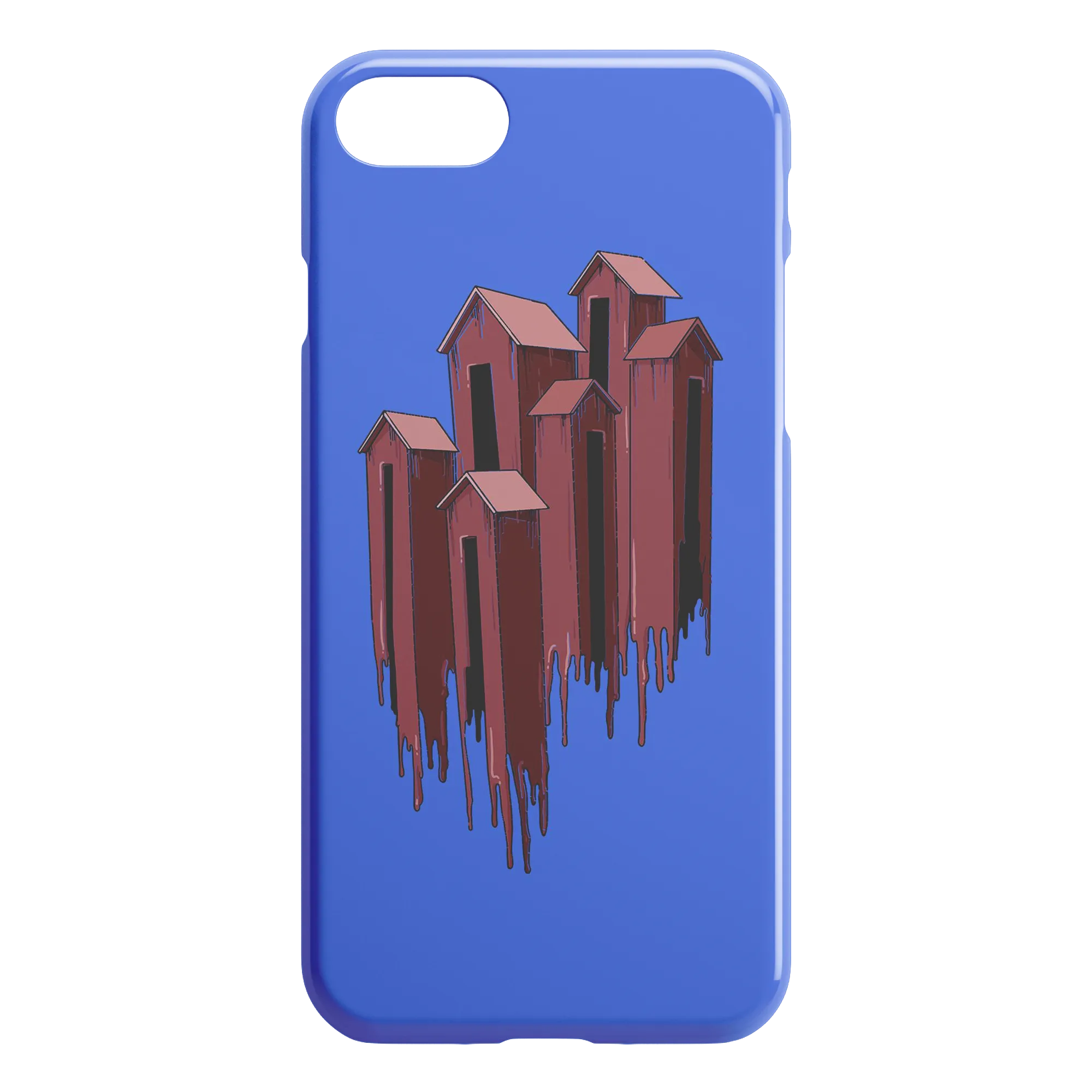 Melting Houses iPhone Case - Blue