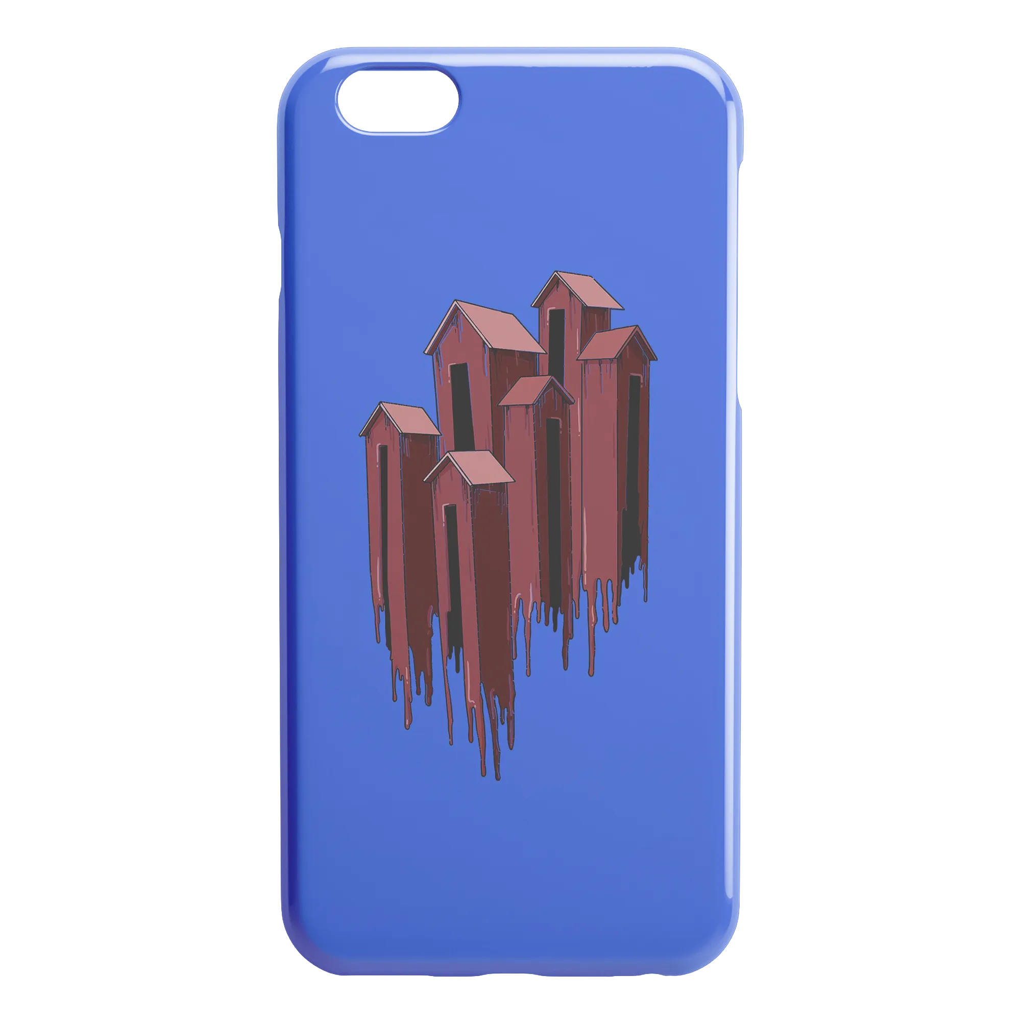 Melting Houses iPhone Case - Blue