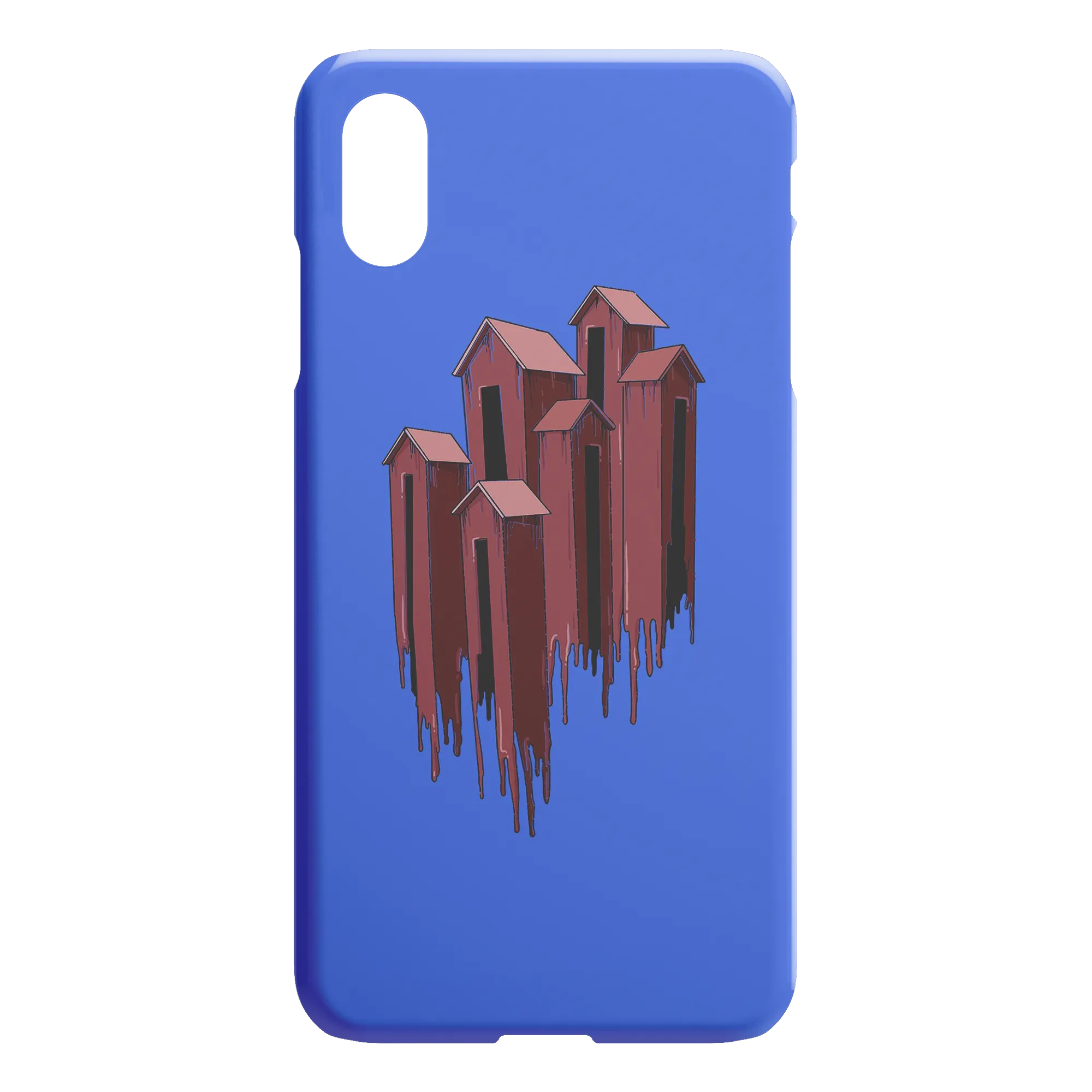 Melting Houses iPhone Case - Blue