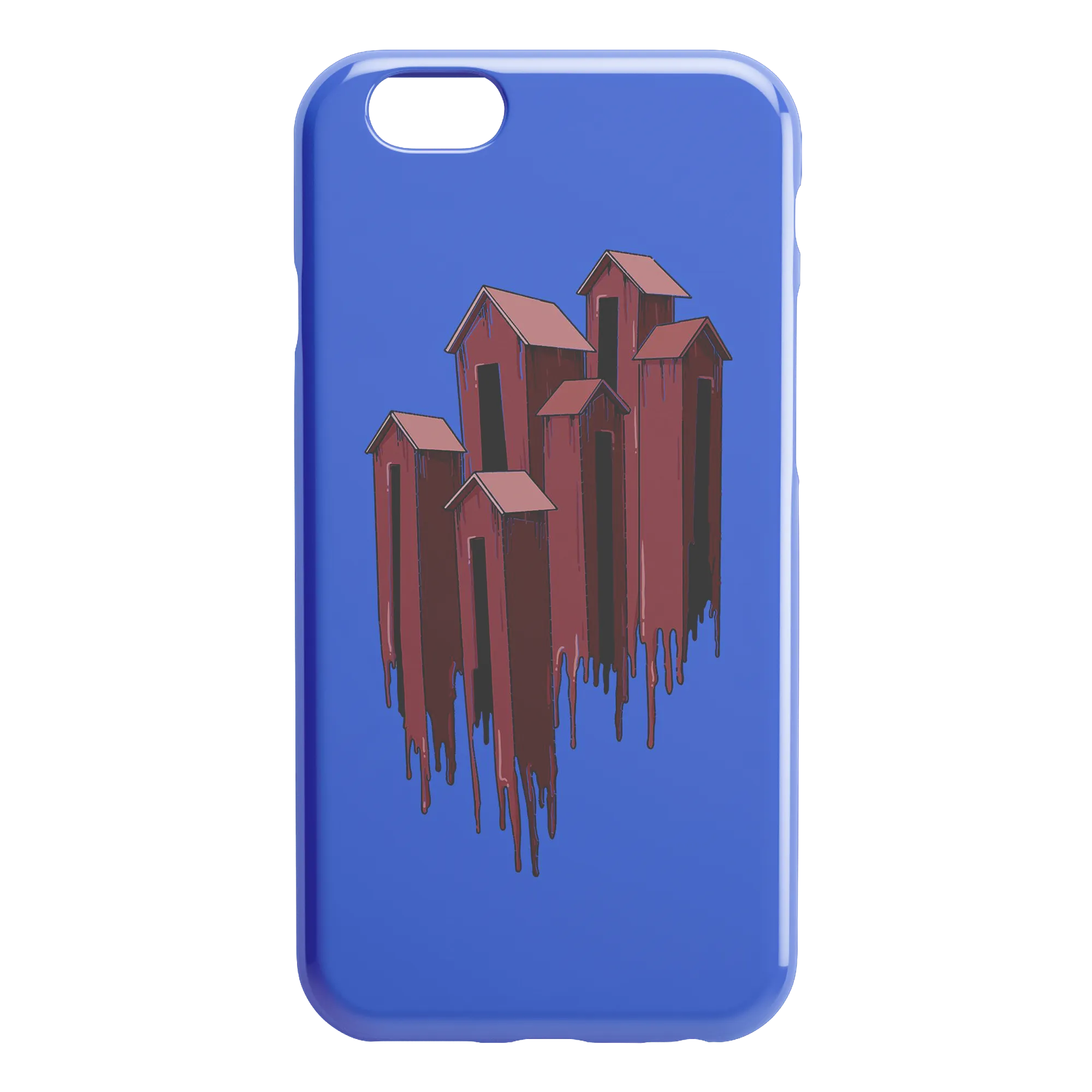 Melting Houses iPhone Case - Blue
