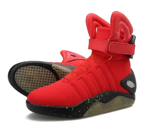 Men basketball shoes Led light shoes men sneakers High quality "Back to Future" led glowing shoes for men COsplay high top shoes