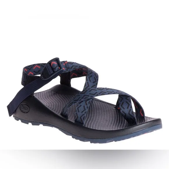 MEN'S Size 9 Z/2 ADJUSTABLE STRAP‎ CLASSIC SANDAL. Color: blue and black.