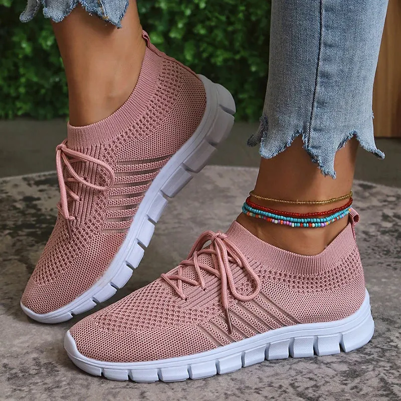 Mesh Breathable Soft Sole Sneakers Women Lightweight Non-Slip Running Walking Shoes Woman