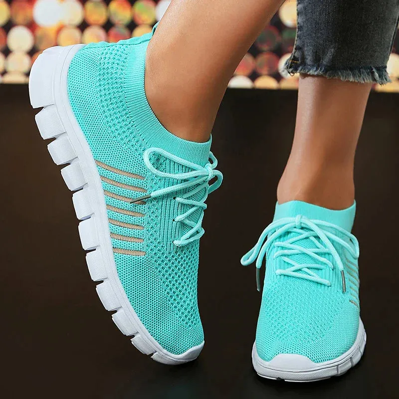 Mesh Breathable Soft Sole Sneakers Women Lightweight Non-Slip Running Walking Shoes Woman