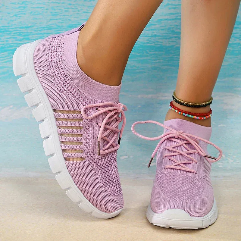 Mesh Breathable Soft Sole Sneakers Women Lightweight Non-Slip Running Walking Shoes Woman