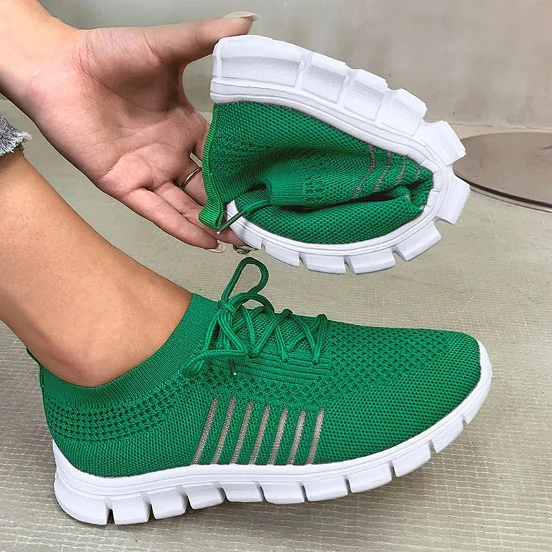Mesh Breathable Soft Sole Sneakers Women Lightweight Non-Slip Running Walking Shoes Woman