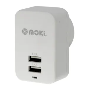 Moki Dual USB Wall Charger White
