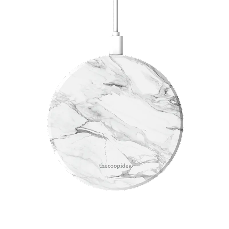 MOON - Marble White Wireless Charging Pad