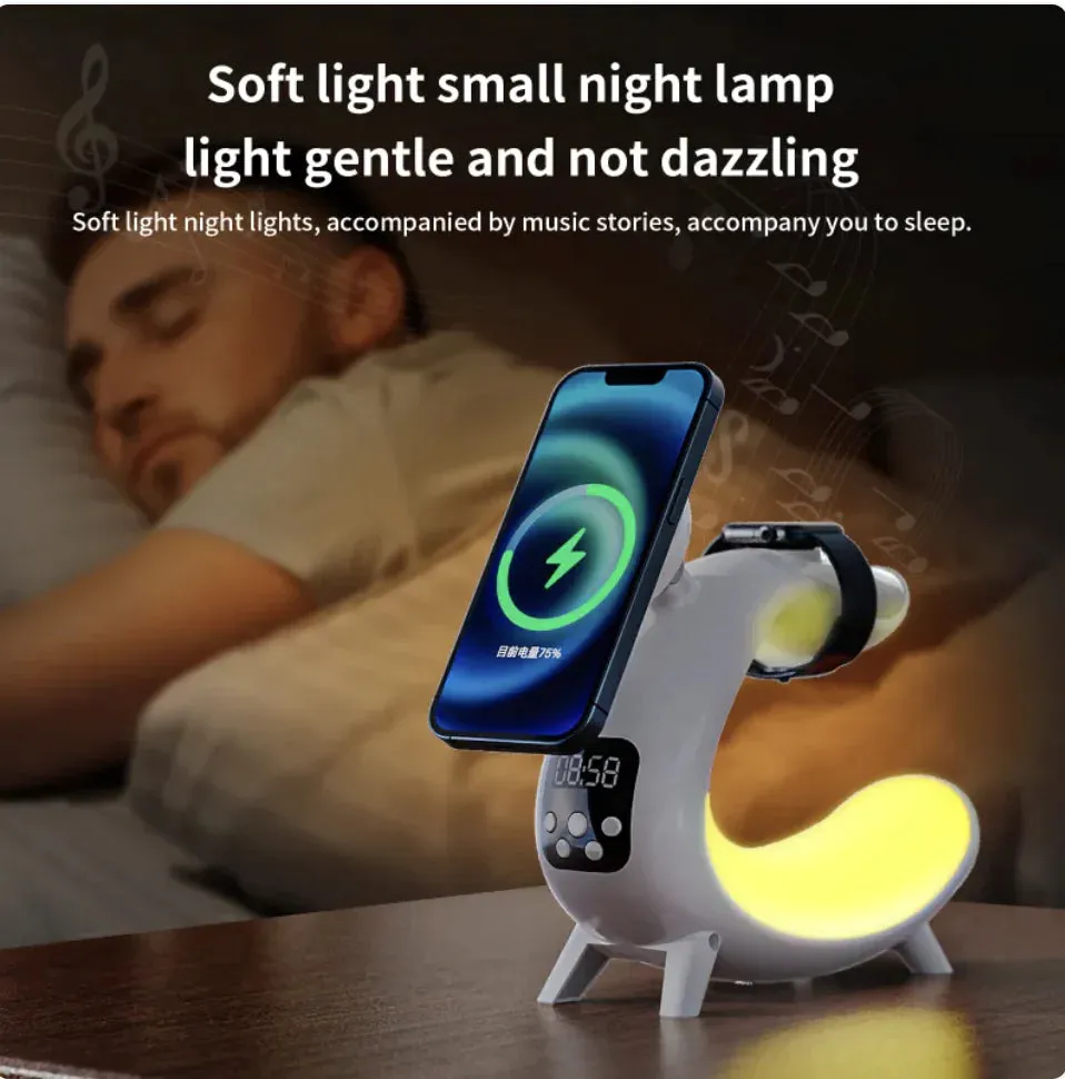 Multi-function Wireless Charging Bedside Table Lamp