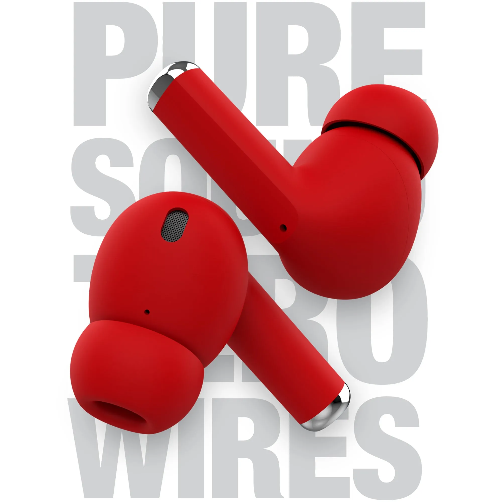 Naztech Xpods PRO True Wireless Earbuds with Wireless Charging Case - Red