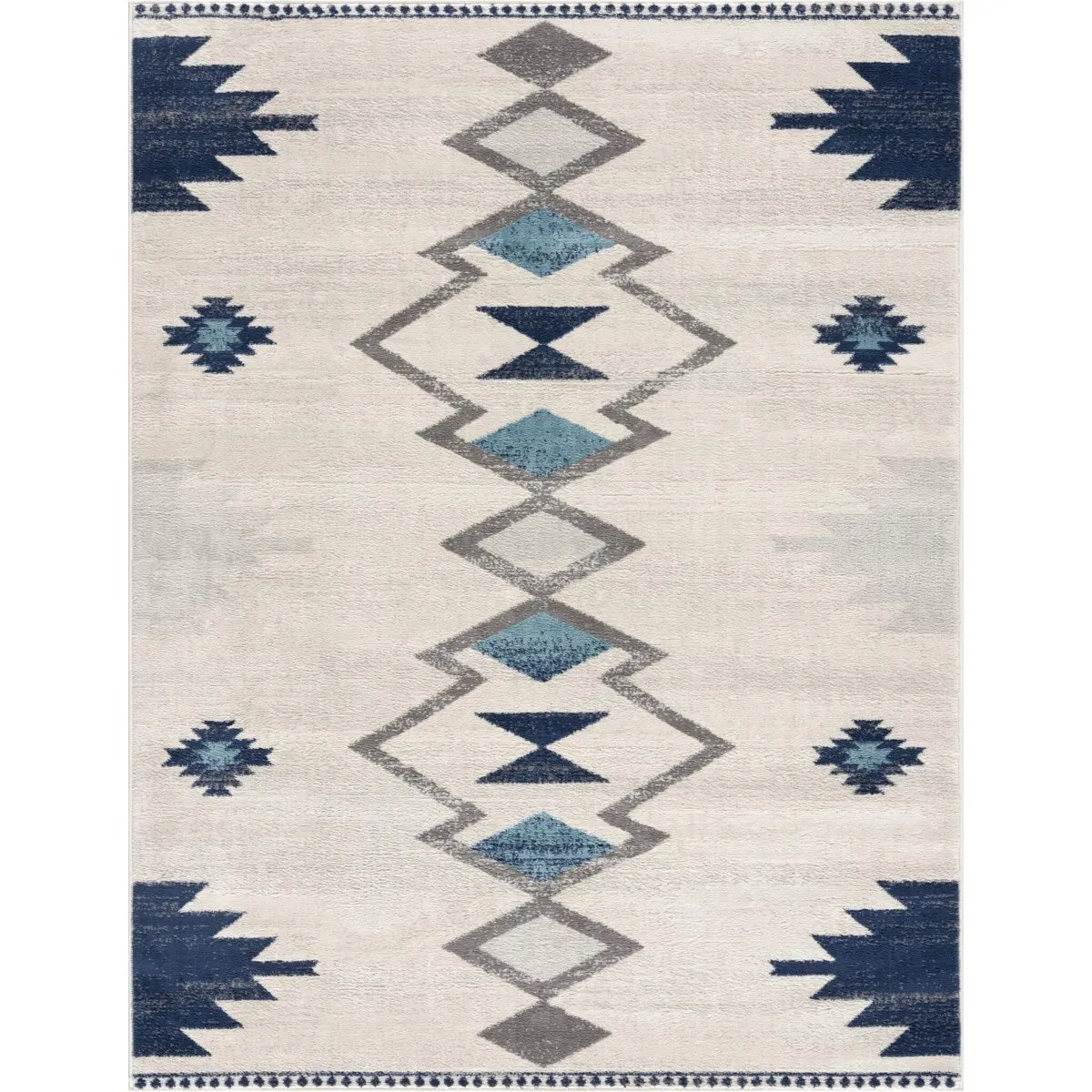New splash -2890-Cream-Grey-Blue Area Rug, 2Ft 3 inch X 3Ft 7 inch! Made in Turkey! Stain & Fade Resistant!