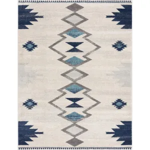 New splash -2890-Cream-Grey-Blue Area Rug, 2Ft 3 inch X 3Ft 7 inch! Made in Turkey! Stain & Fade Resistant!