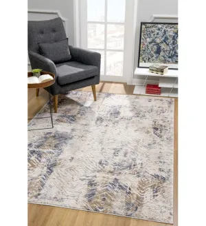 New Sunshine Area Rugs Allure Beige Rectangle Rug, 3'9" X 5'6" with hi low detail, stain & mold resistant!