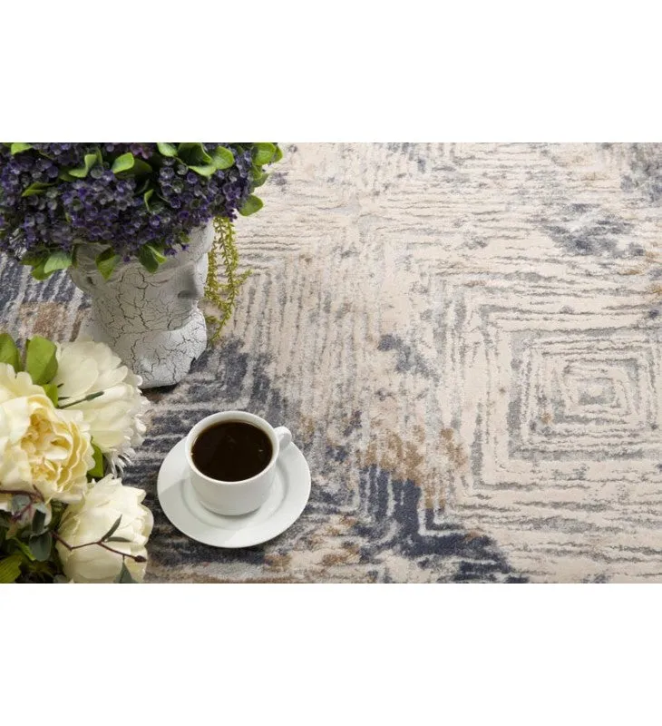 New Sunshine Area Rugs Allure Beige Rectangle Rug, 3'9" X 5'6" with hi low detail, stain & mold resistant!
