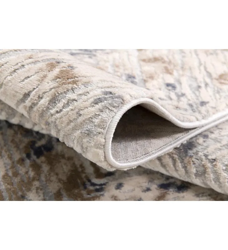 New Sunshine Area Rugs Allure Beige Rectangle Rug, 3'9" X 5'6" with hi low detail, stain & mold resistant!