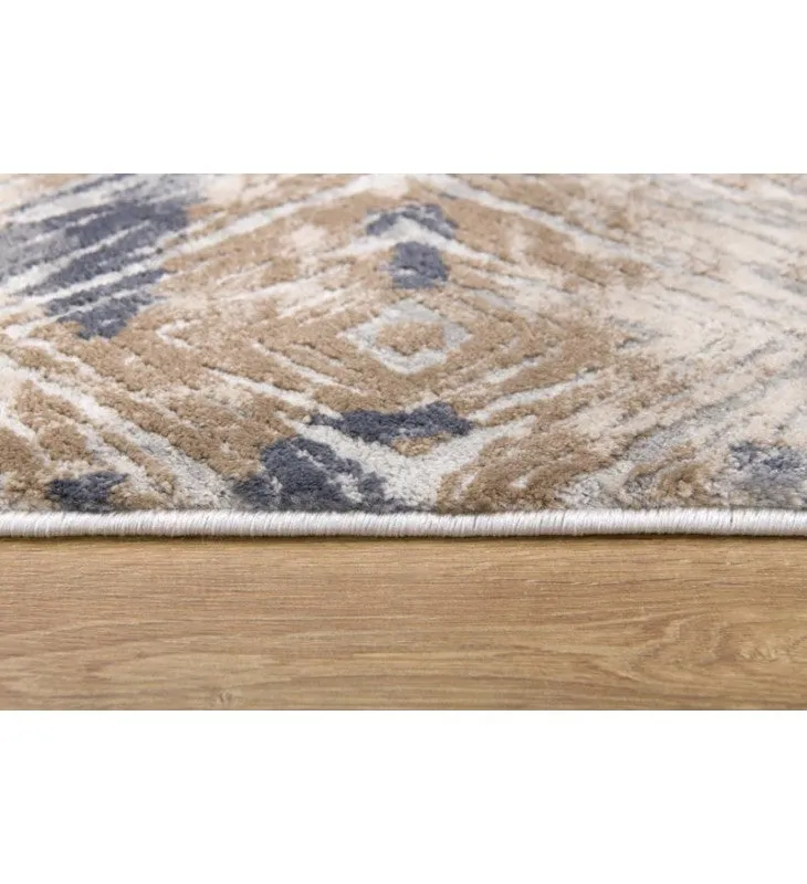 New Sunshine Area Rugs Allure Beige Rectangle Rug, 3'9" X 5'6" with hi low detail, stain & mold resistant!