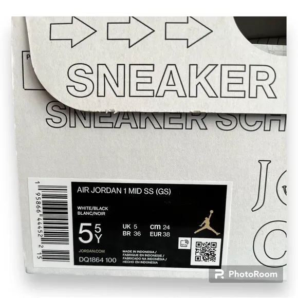 Nike Jordan 1 Mid Schematic (GS) Kids DQ1864-100 Size 5.5Y