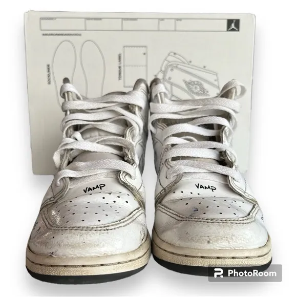 Nike Jordan 1 Mid Schematic (GS) Kids DQ1864-100 Size 5.5Y