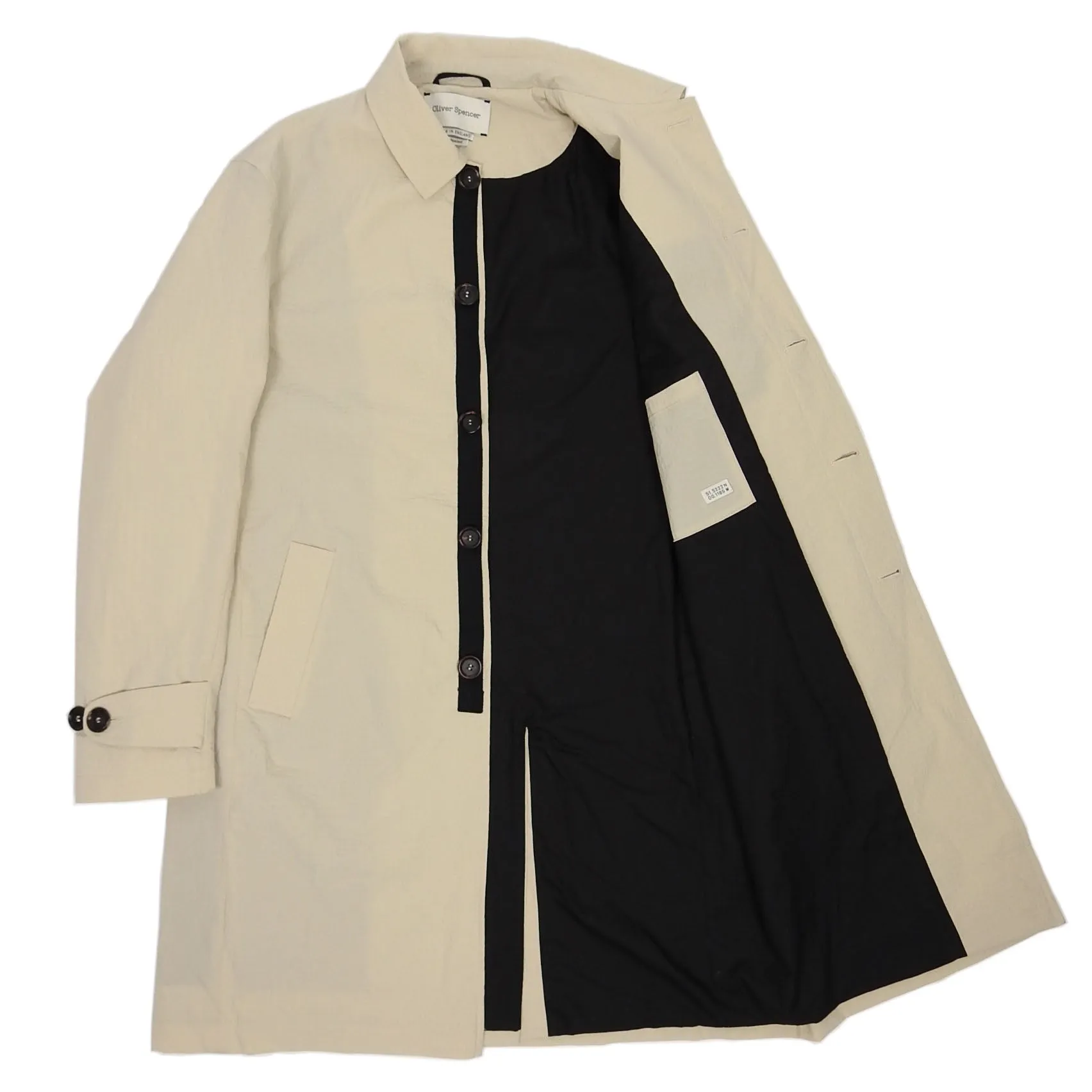 Oliver Spencer Water Resistant Grandpa Coat Size 40