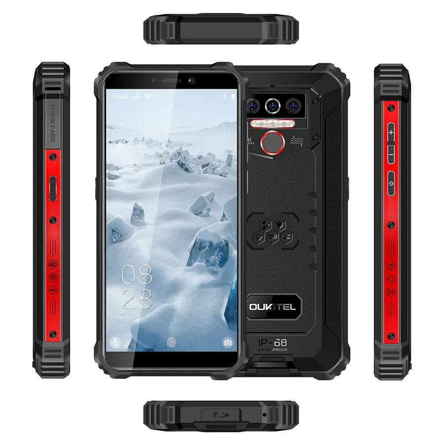 Oukitel WP5 Quad Core 32G Android 9.0 5MP Front Camera 5.5inch 8000mAh Battery Mobile Phone Smartphone Orange