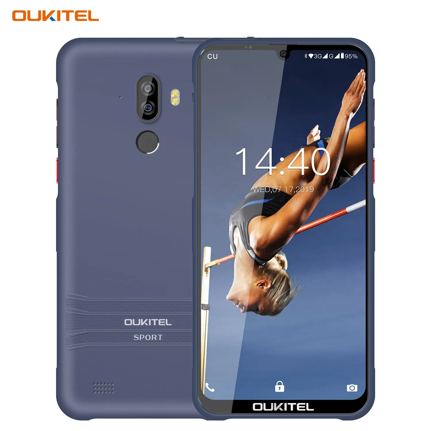 OUKITEL Y1000  6.1inch Waterdrop Display Mobile Phone 8MP 5MP 2G 32G Dual SIM 4 Core Android Phone Navy blue