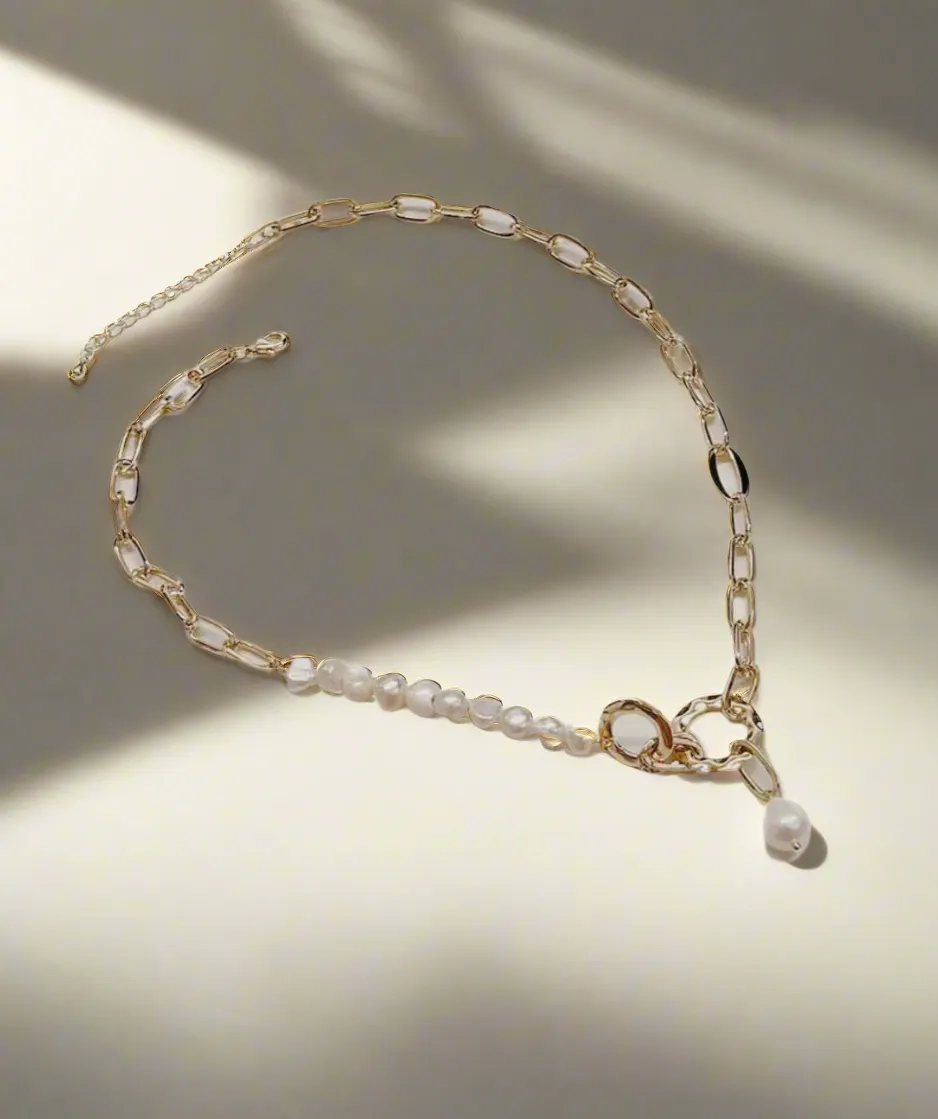 Pacific Pearl Gold Chain Necklace | Water Resistant