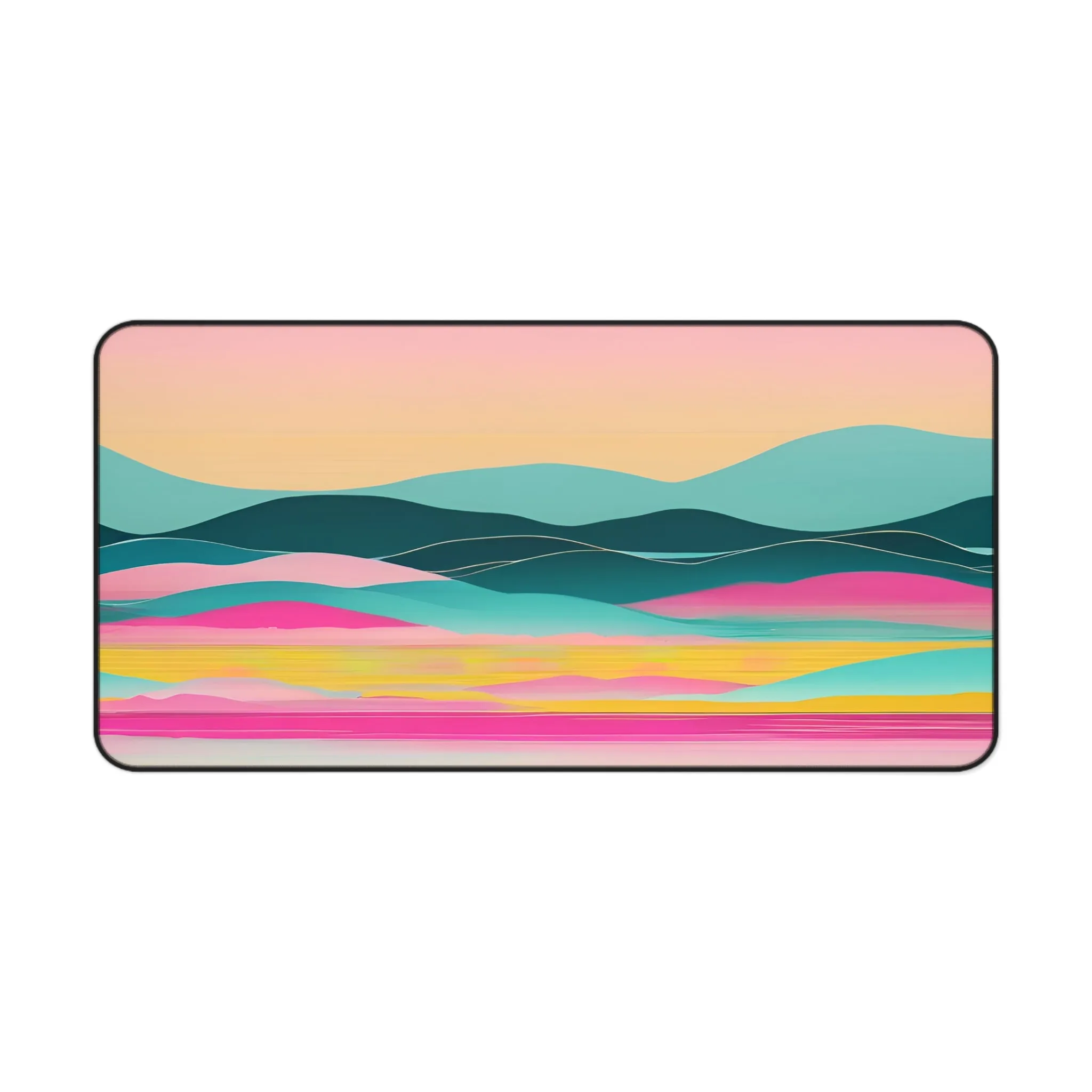 Pastel Ocean Waves Desk Mat