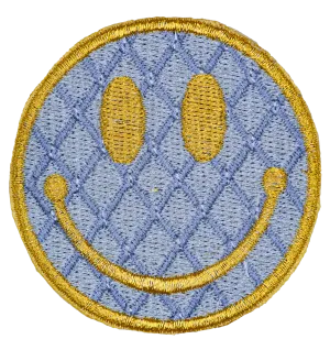 Patch - Embroidered Denim Smiley