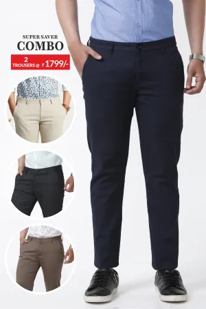 Pick Any 2 - Bronx Chinos Combo Trouser For Mens | Ariser