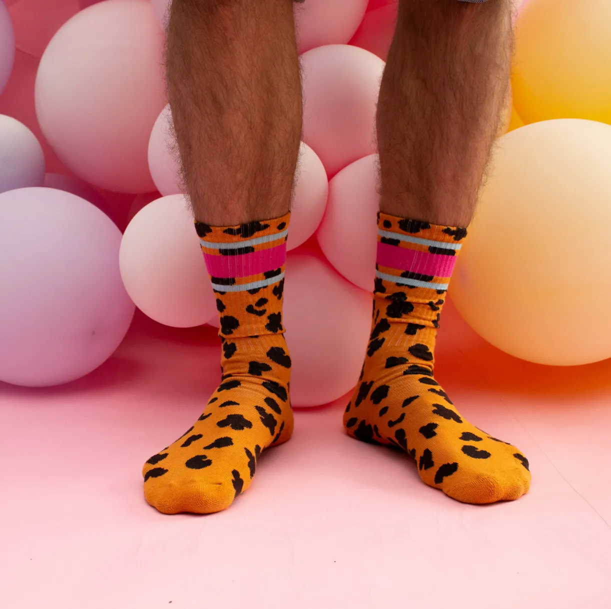 Pink & Blue Leopard Socks