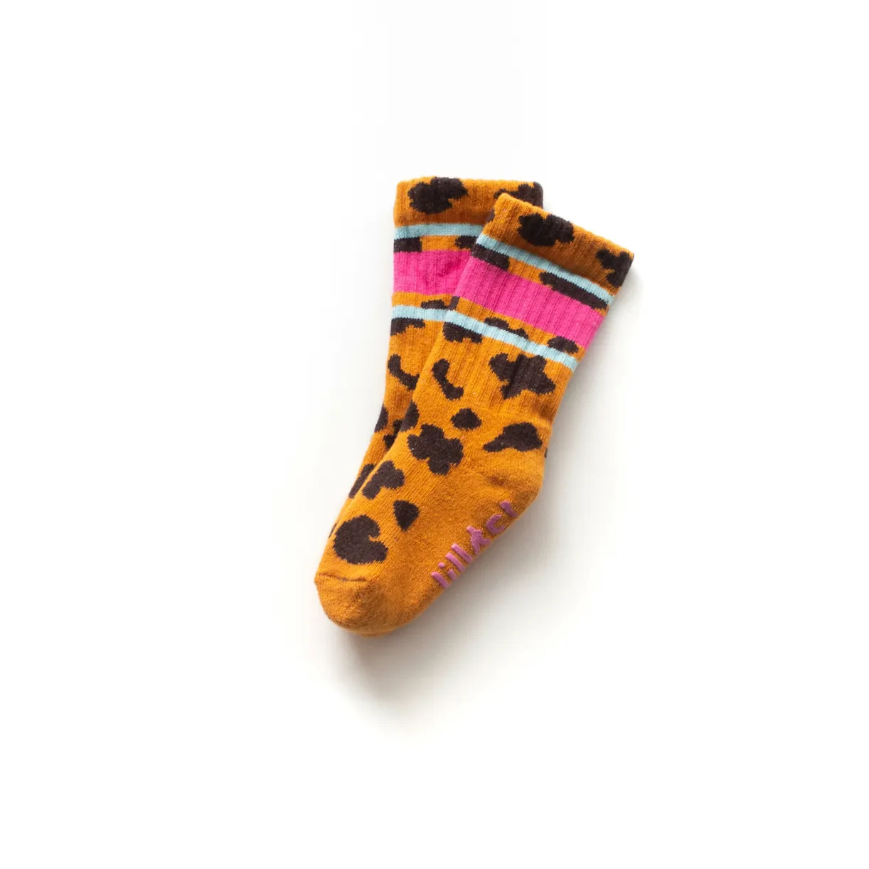 Pink & Blue Leopard Socks