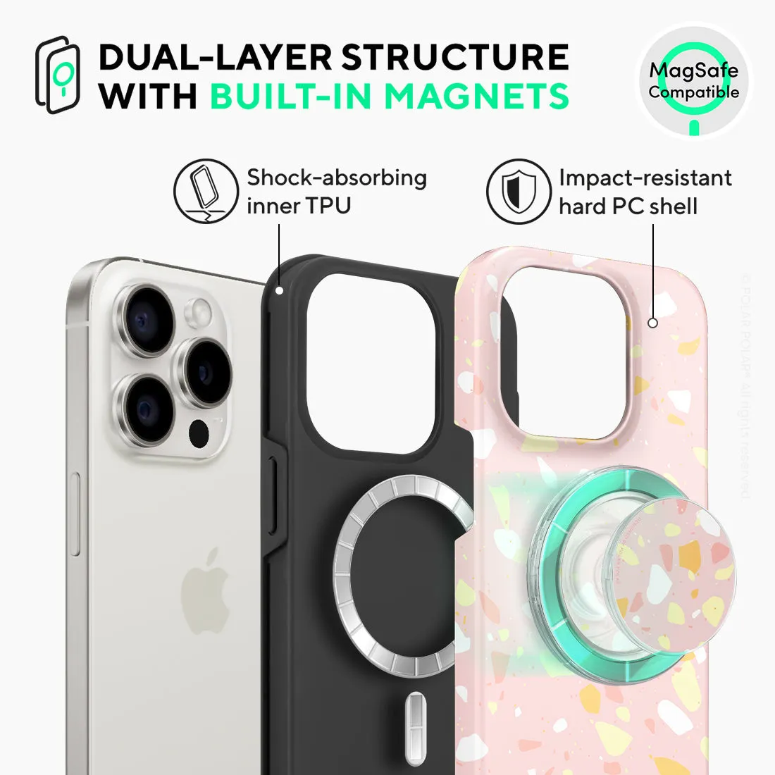 Pink Peony Terrazzo - iPhone 15 Pro Case