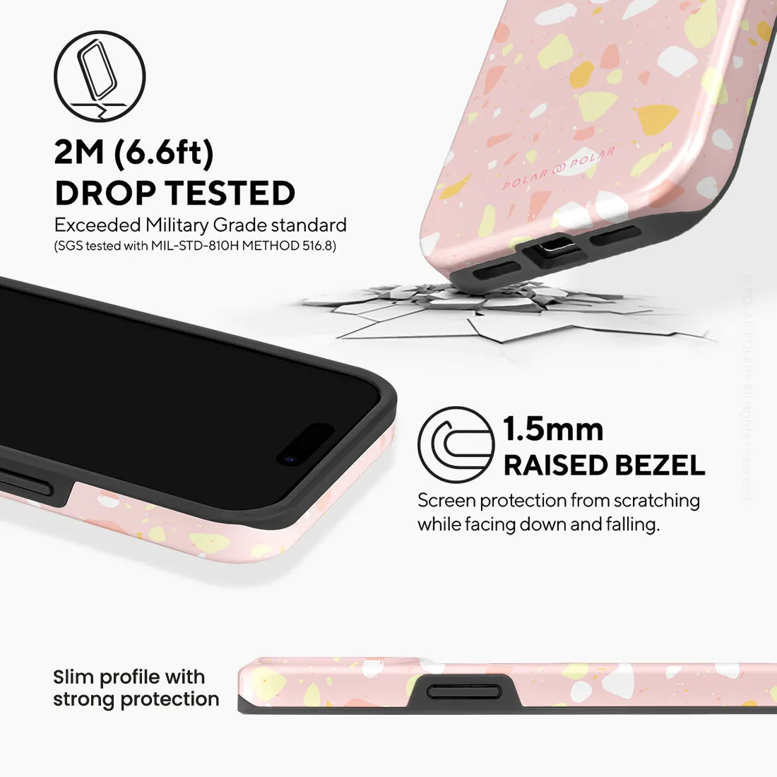 Pink Peony Terrazzo - iPhone 15 Pro Case