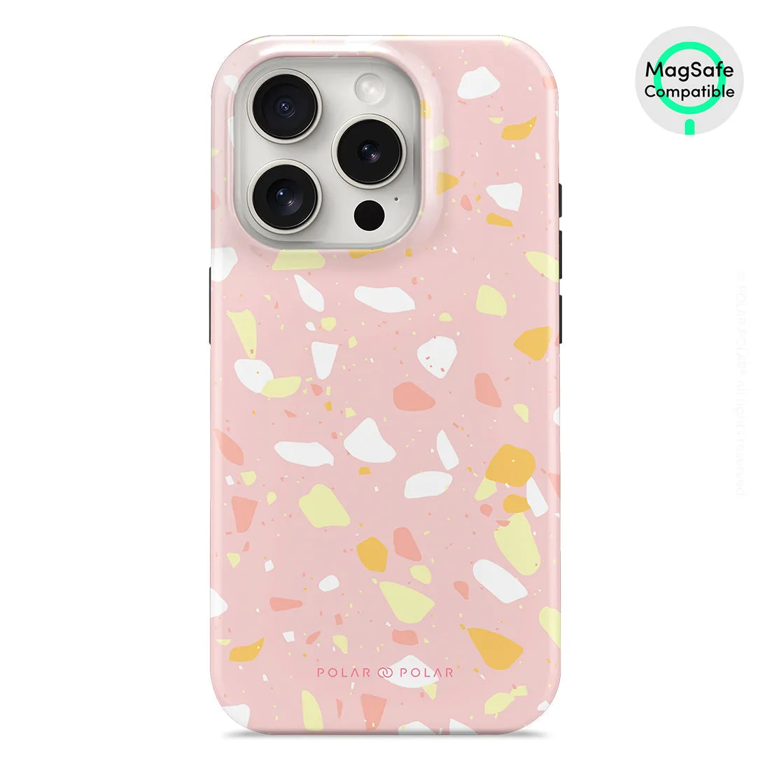 Pink Peony Terrazzo - iPhone 15 Pro Case