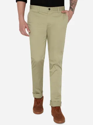 Pista Green Solid Uno Fit Casual Trouser | JadeBlue