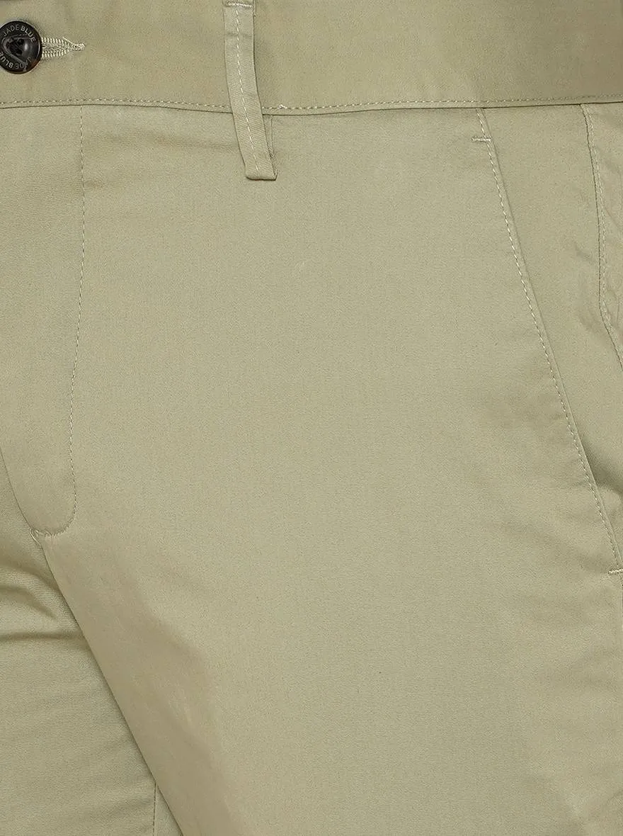 Pista Green Solid Uno Fit Casual Trouser | JadeBlue