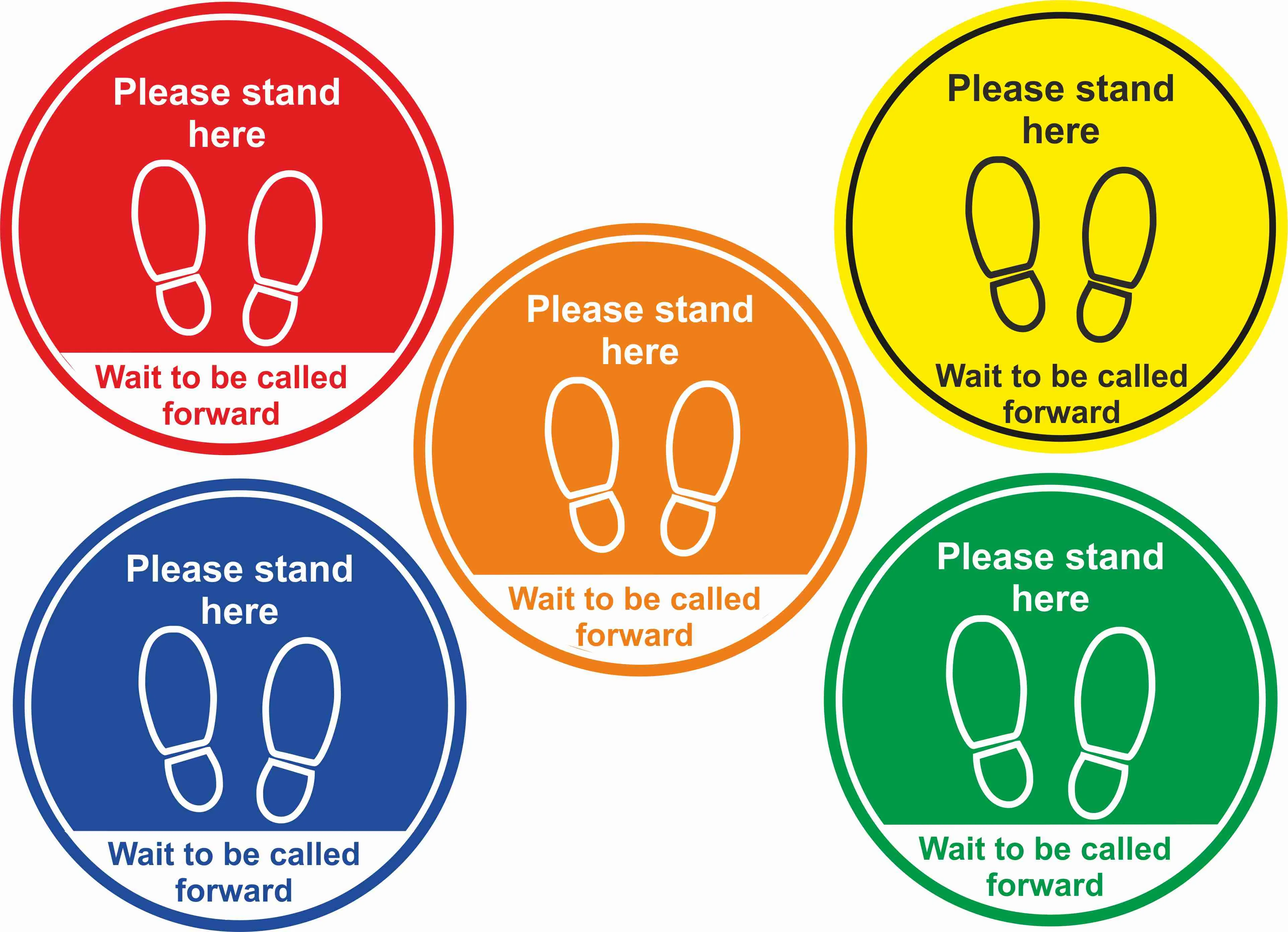 Please stand here wait to be called forward Floor Sign