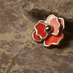 Poppy Stain Glass Brooch