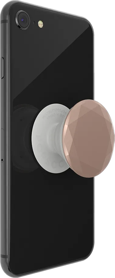 Popsockets - Popgrips Swappable Metallic Diamond Premium Device Stand And Grip -  Rose Gold