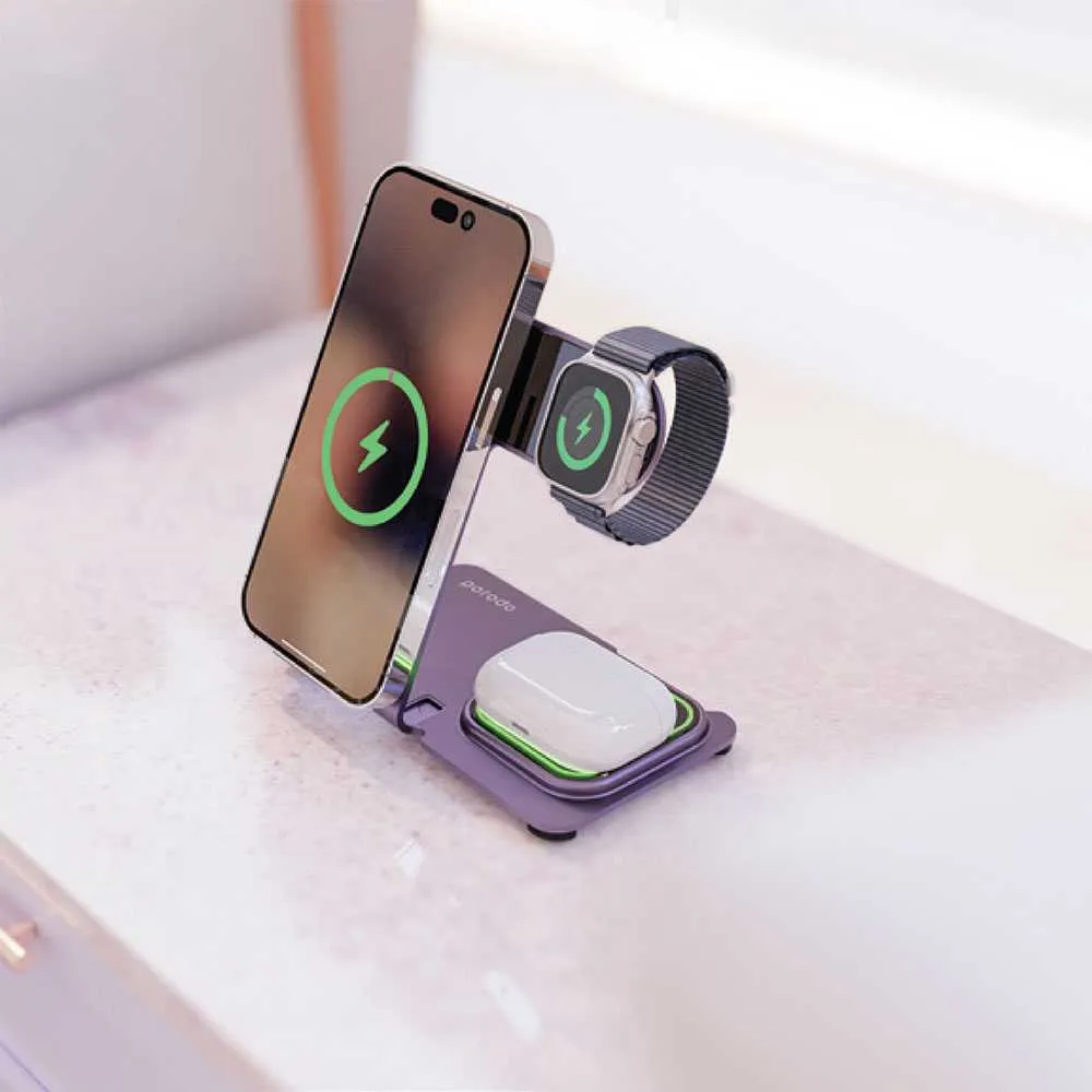 Porodo 3 In 1 Dual Coil Wireless Charging Dock