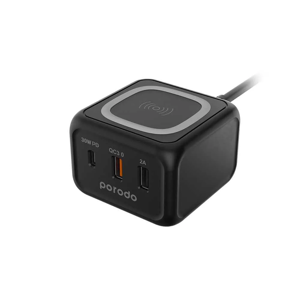Porodo Desktop Charger With Fast-Wireless Charging