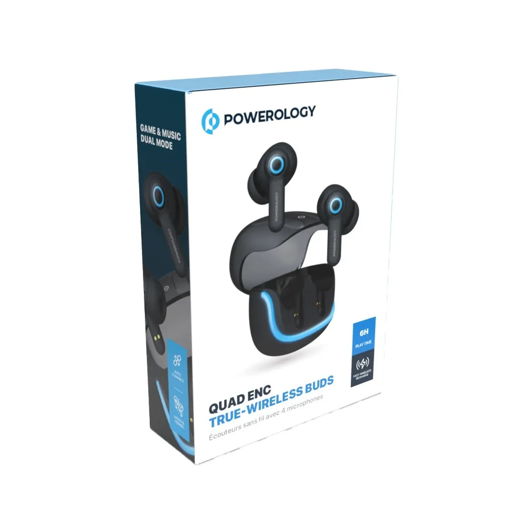 Powerology Quad ENC True- Wireless Buds