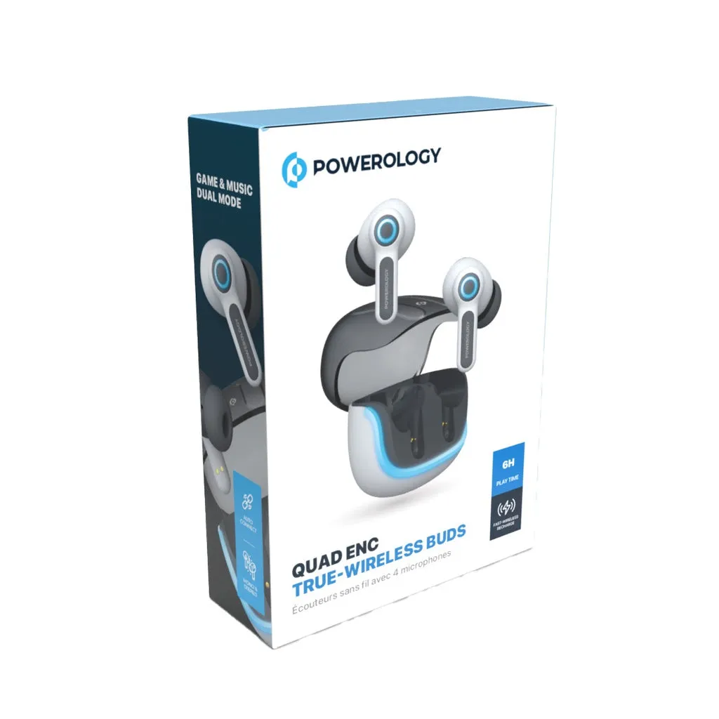 Powerology Quad ENC True- Wireless Buds