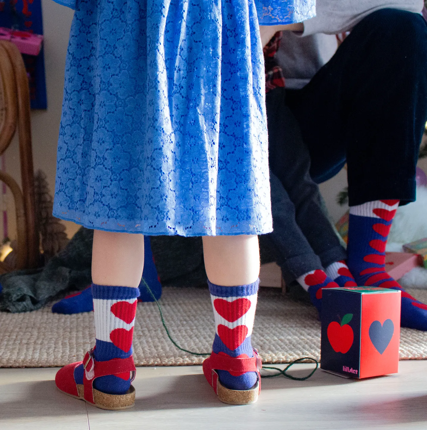 Purple & Red Hearts Socks - LAST PAIR! 0-6 months