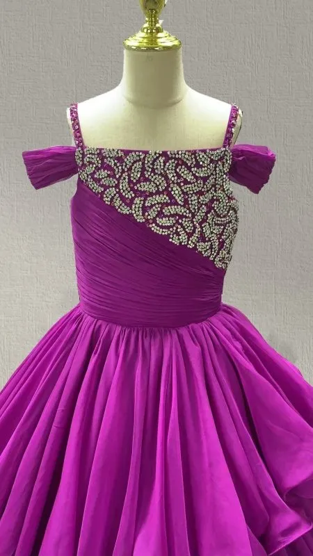 Purple Teen and Miss Glitter Pageant Dresses