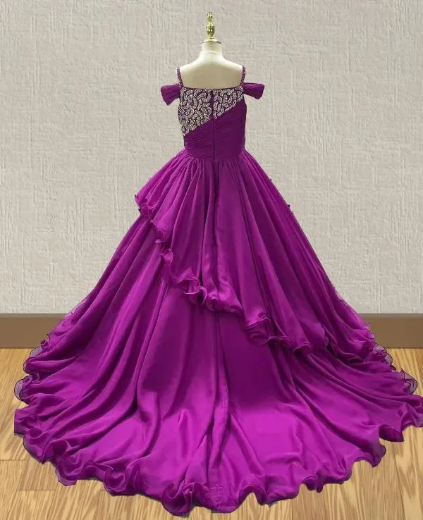 Purple Teen and Miss Glitter Pageant Dresses