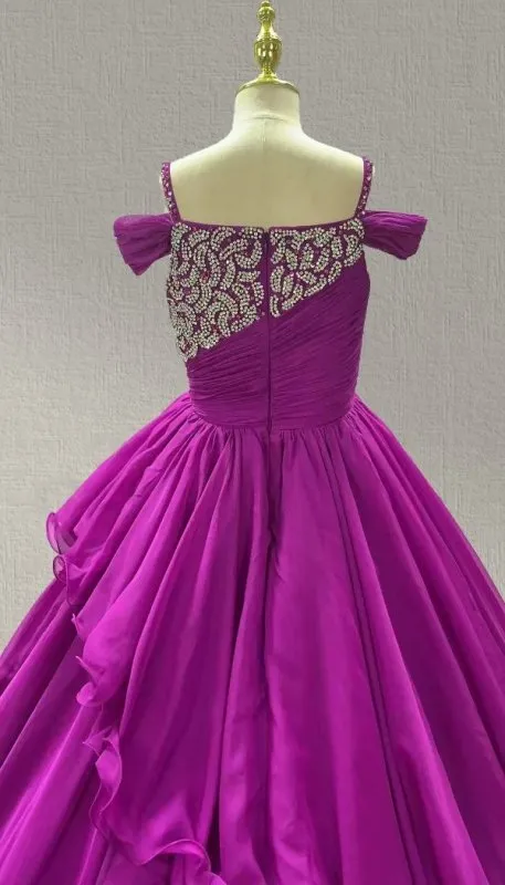 Purple Teen and Miss Glitter Pageant Dresses