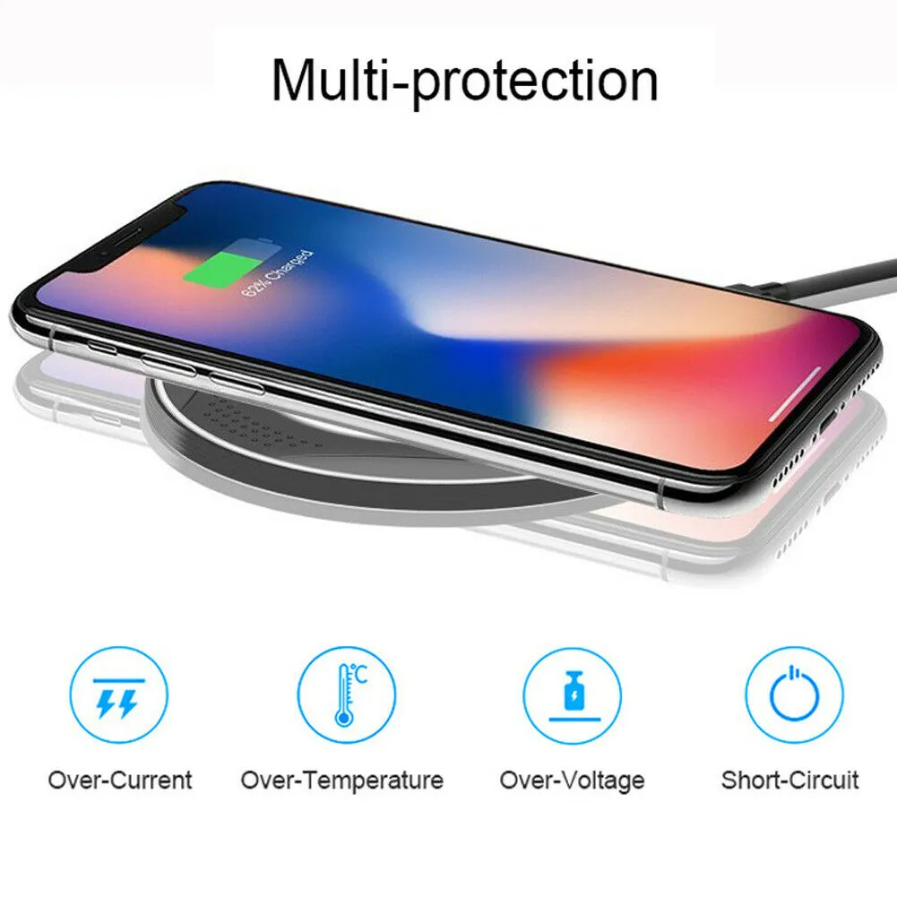 QI 10W Fast Wireless Charger Charging Pad for Huawei P30/Mate 20 Pro Samsung S10 black